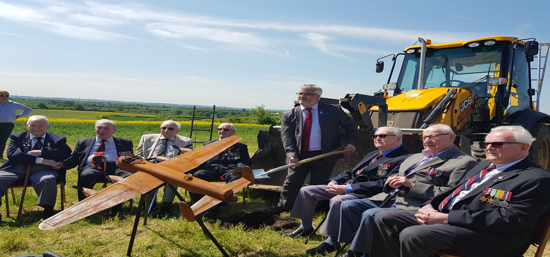 Jessops and BSP on board with Lancaster Bomber sculpture, Jessops Construction Ltd